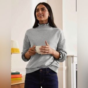 Boden Ruffle Detail Sweatshirt Grey Marl Women’s Size 4